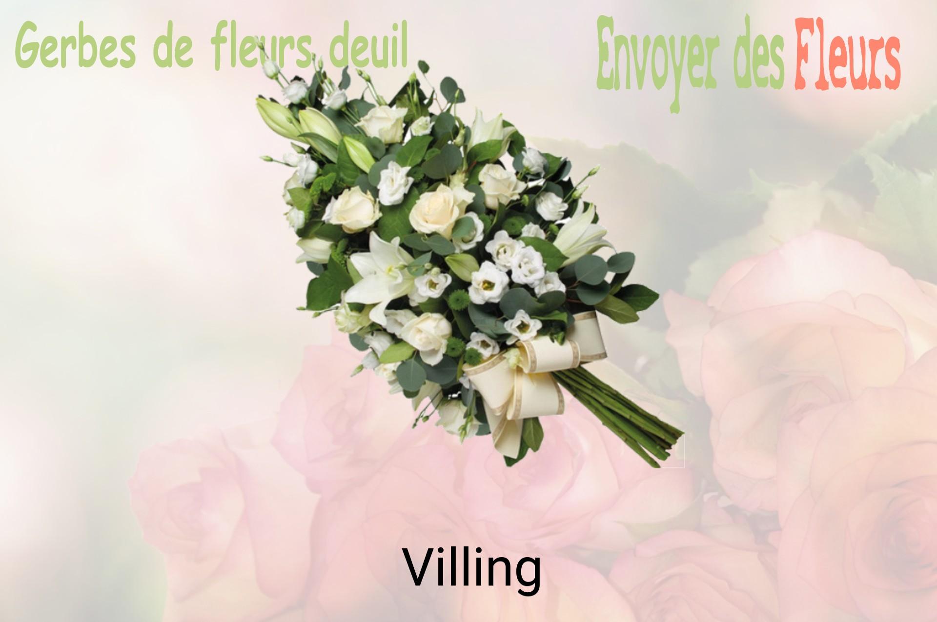 Gerbe de fleurs de deuil livrée à Villing
